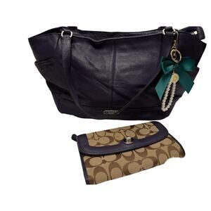 Vintage 2000s Coach F23284 Leather Tote Shoulder Bag – Purple